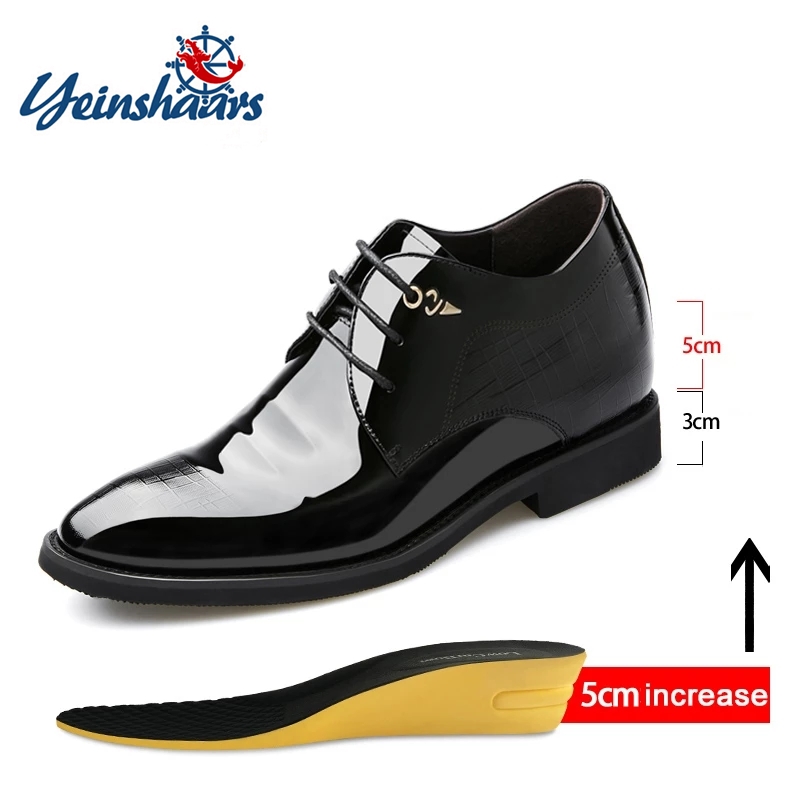 Men'S Used Formal Wear - 3/6/8ซม.รองเท้าลิฟท์เสื้อผู้ชายรองเท้าสิทธิบัตรผู้ชายหนัง Heighten อย่างเป็นทางการรองเท้าผู้ชายธุรกิจ Oxfords รองเท้าสูท