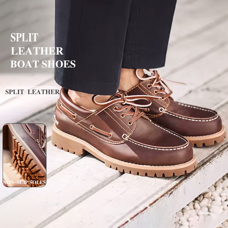 Men Formal Wear With Boots - รองเท้าผู้ชายสไตล์วินเทจแบบผูกเชือก หัวกลม ทรงเดอร์บี้ รองเท้าบูทหุ้มข้อต่ำ สไตล์อังกฤษ คลาสสิก