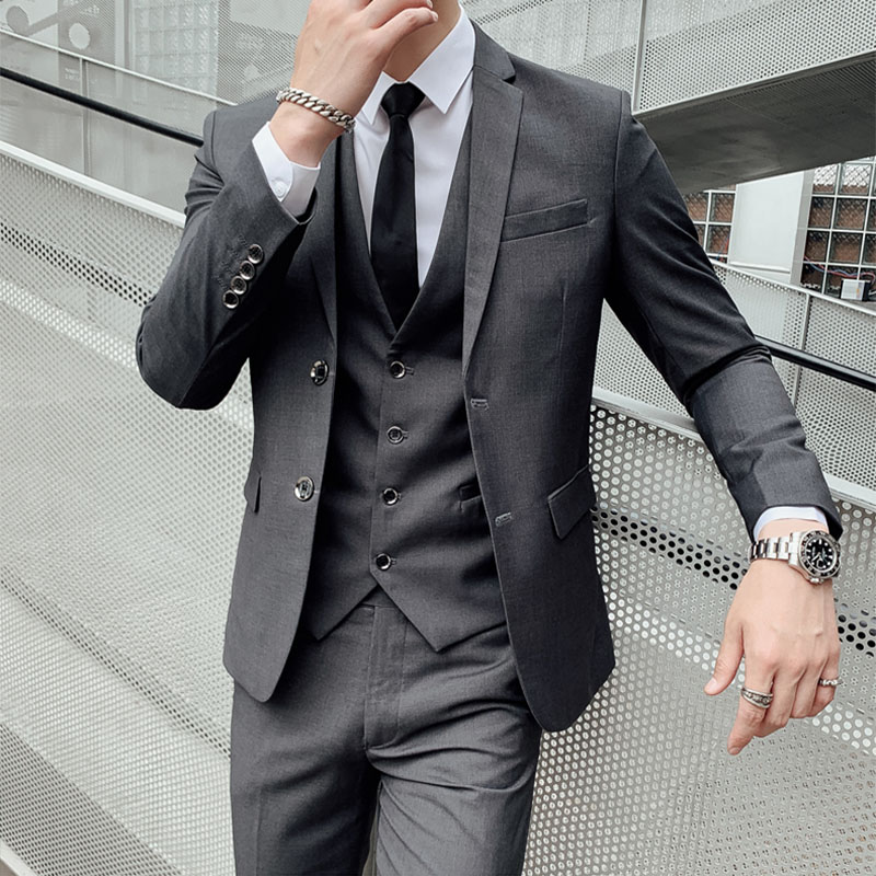 Men'S Urban Formal Wear - ชุดสูทแต่งงานแบบสามชิ้น ชุดเพื่อนเจ้าบ่าว ชุดทางการสำหรับเจ้าบ่าว ชุดสไตล์ตะวันตก เสื้อกั๊ก กางเกง