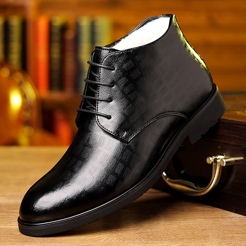 Men Formal Wear With Boots - ผู้ชายสไตล์อังกฤษ 2025 ฤดูหนาวธุรกิจสวมใส่อย่างเป็นทางการ Plus Velvet High-top