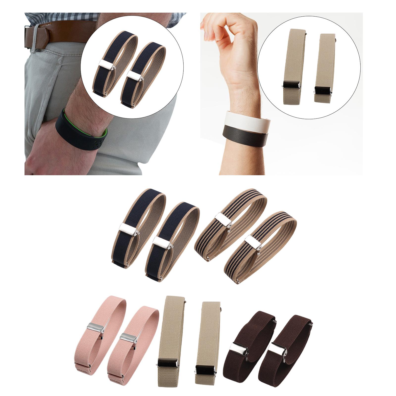 Men'S Formal Wear With Suspenders - สายรัดแขนยืดหยุ่น ที่รัดแขนเสื้อแบบปรับได้ ป้องกันการลื่นไถล สำหรับชุดทำงานและชุดยูนิฟอร์ม