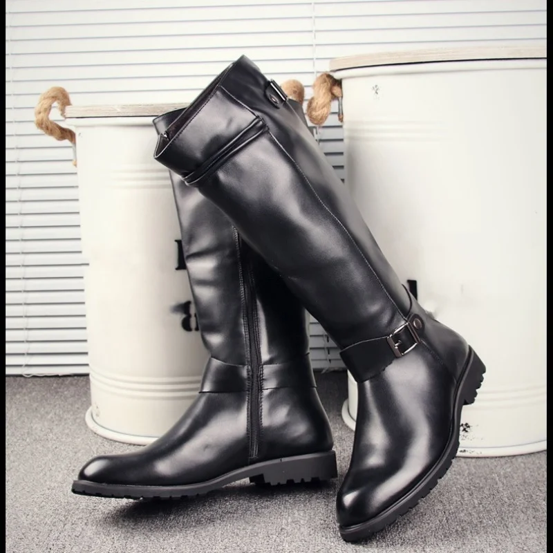 Men Formal Wear With Boots - PLUS ขนาด 37-46 คุณภาพสูง Punk สไตล์