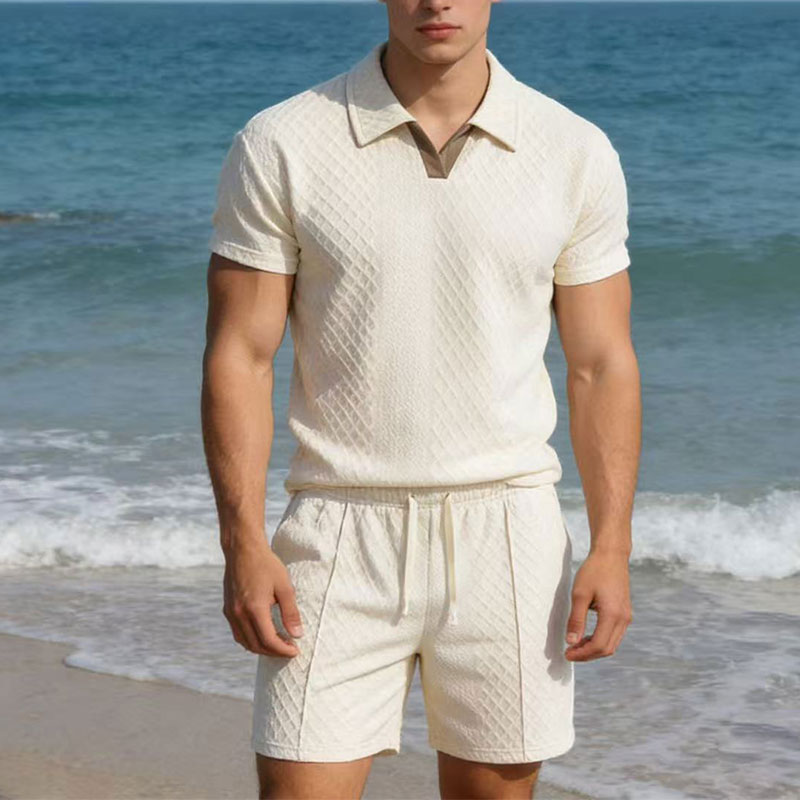 Men'S Formal Beach Wear - ชุดสูทผู้ชายฤดูร้อนปี 2026 น้ำหนัก 100 กก. สีพื้น