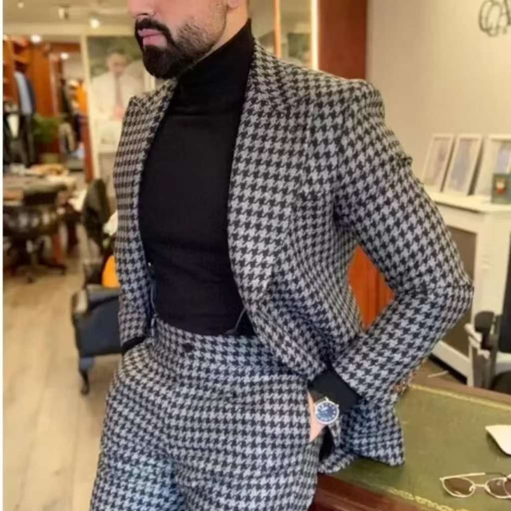 ชุดสูทผู้ชายลายฮาวด์ทูธสไตล์วิ - Formal Wear For Men In Wedding บทวิจารณ์และราคา