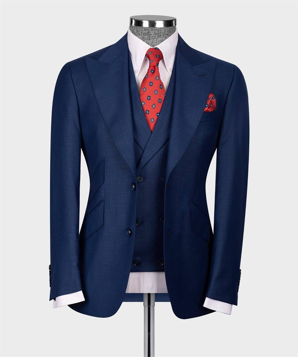 Elegant Navy Blue คลาสสิกงานแต - Men Formal Wear Blue บทวิจารณ์และราคา