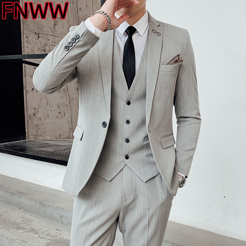 ชุดสูทผู้ชายสไตล์เกาหลีแบบสามช - Men'S Urban Formal Wear บทวิจารณ์และราคา
