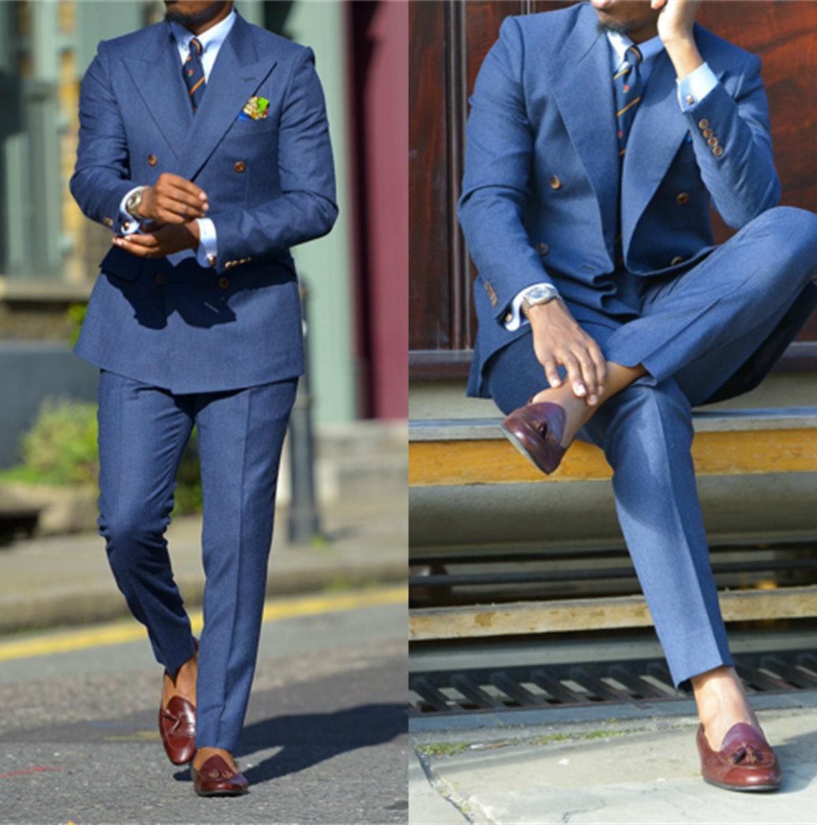 สีน้ำเงินเข้มอย่างเป็นทางการบุ - Formal Wear For Men In Wedding บทวิจารณ์และราคา
