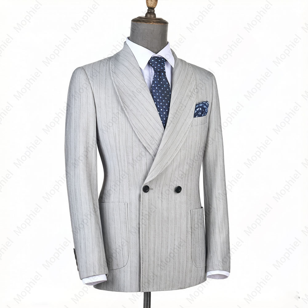 ชุดสูทผู้ชายสีเทาอ่อน Mophiel  - Formal Wear For Men In Wedding บทวิจารณ์และราคา