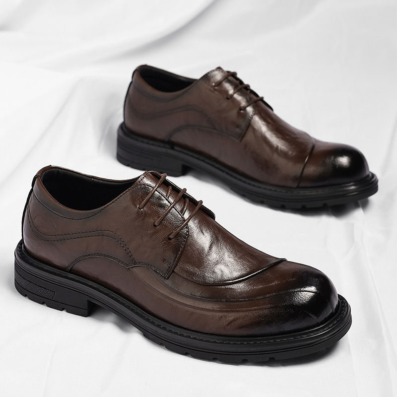 รองเท้าหนังแท้สีน้ำตาลขัดเงา แ - Formal Wear For Men In Wedding บทวิจารณ์และราคา
