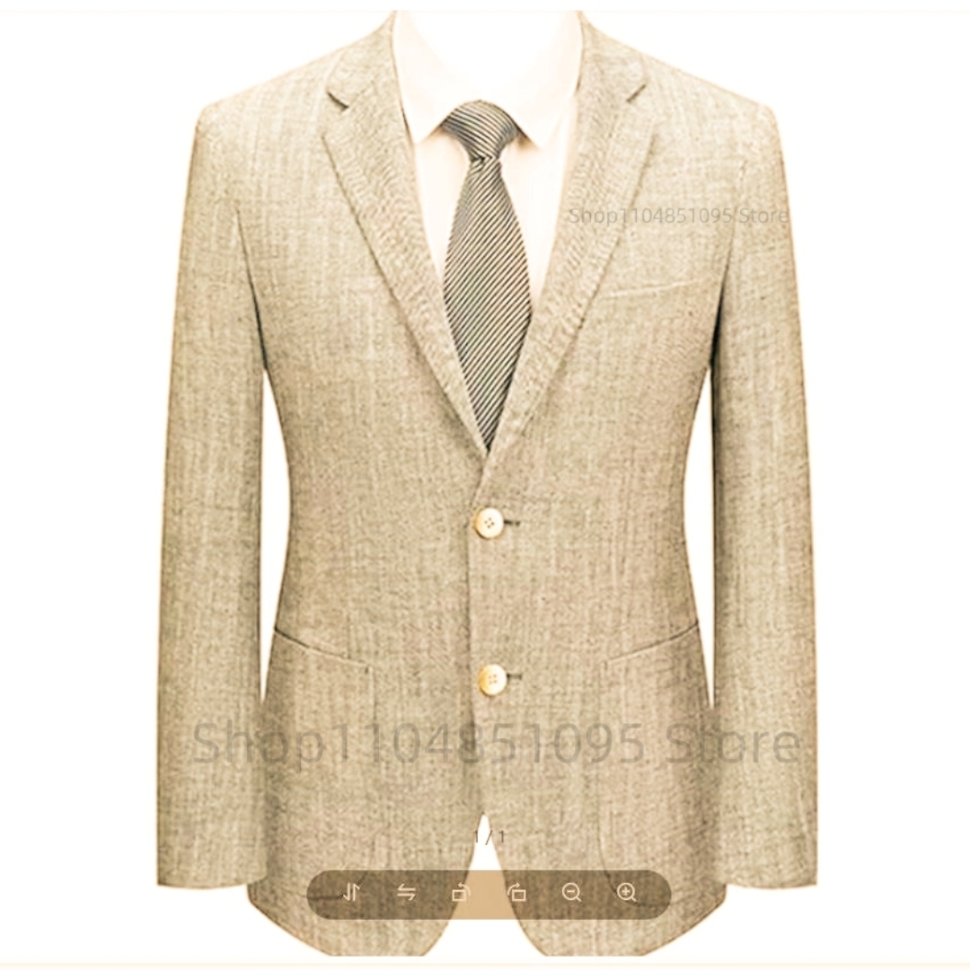 เสื้อสูทผู้ชายทรงเข้ารูป ผ้าลิ - Men Formal Wear Blue บทวิจารณ์และราคา