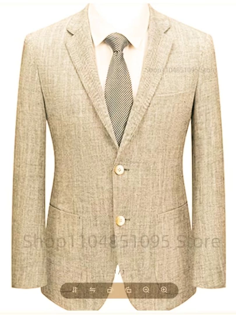 เสื้อสูทผู้ชายทรงเข้ารูป ผ้าลิ - Men Formal Wear Blue บทวิจารณ์และราคา
