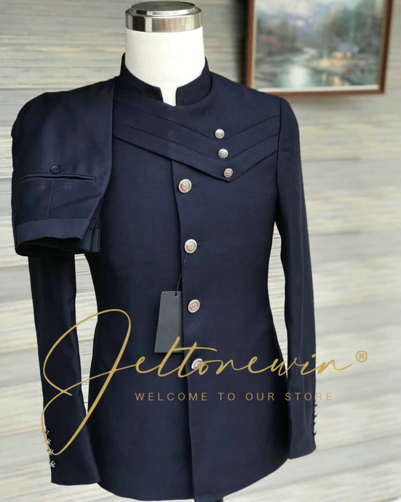 ชุดสูทสีน้ำเงินกรมท่าสำหรับผู้ - Men Formal Wear Blue บทวิจารณ์และราคา