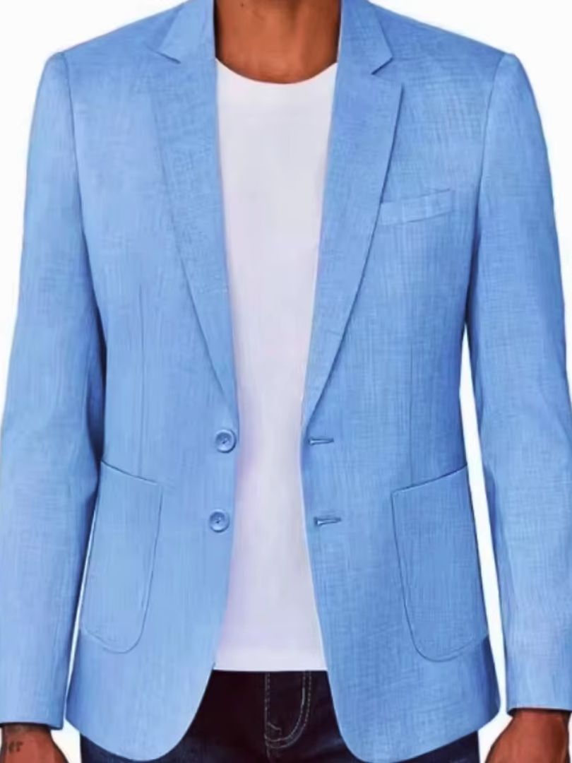 เสื้อเบลเซอร์ผ้าลินินสีเบจ/น้ำ - Men Formal Wear Blue บทวิจารณ์และราคา