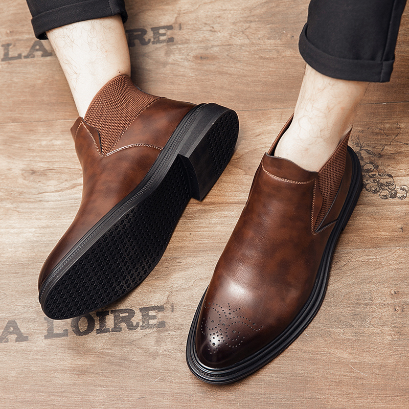 รองเท้าหนังหุ้มข้อสูงเป็นรองเท - Men Formal Wear With Boots บทวิจารณ์และราคา