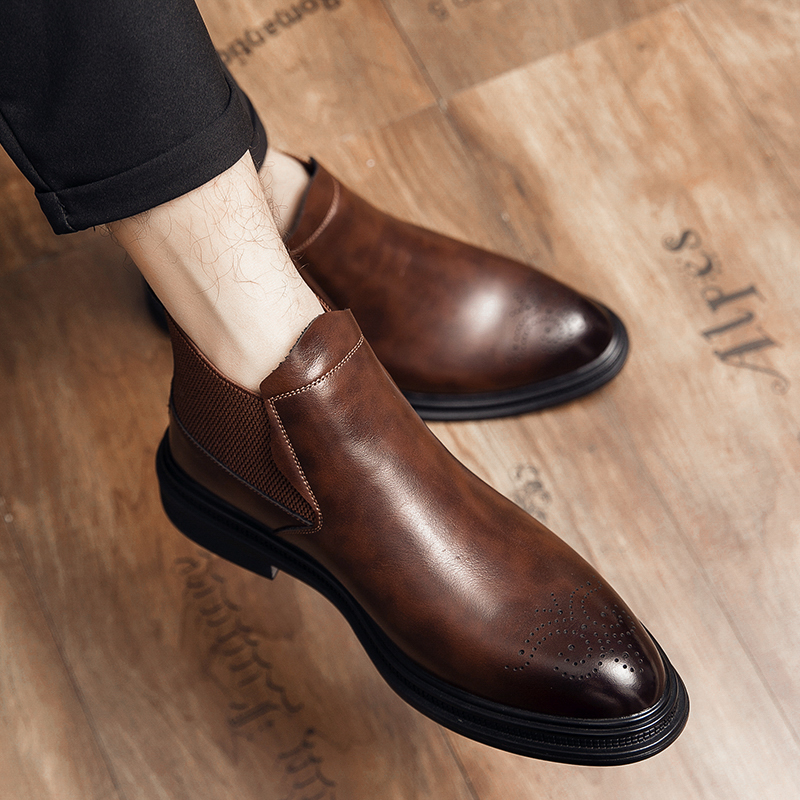 รองเท้าหนังหุ้มข้อสูงเป็นรองเท - Men Formal Wear With Boots บทวิจารณ์และราคา