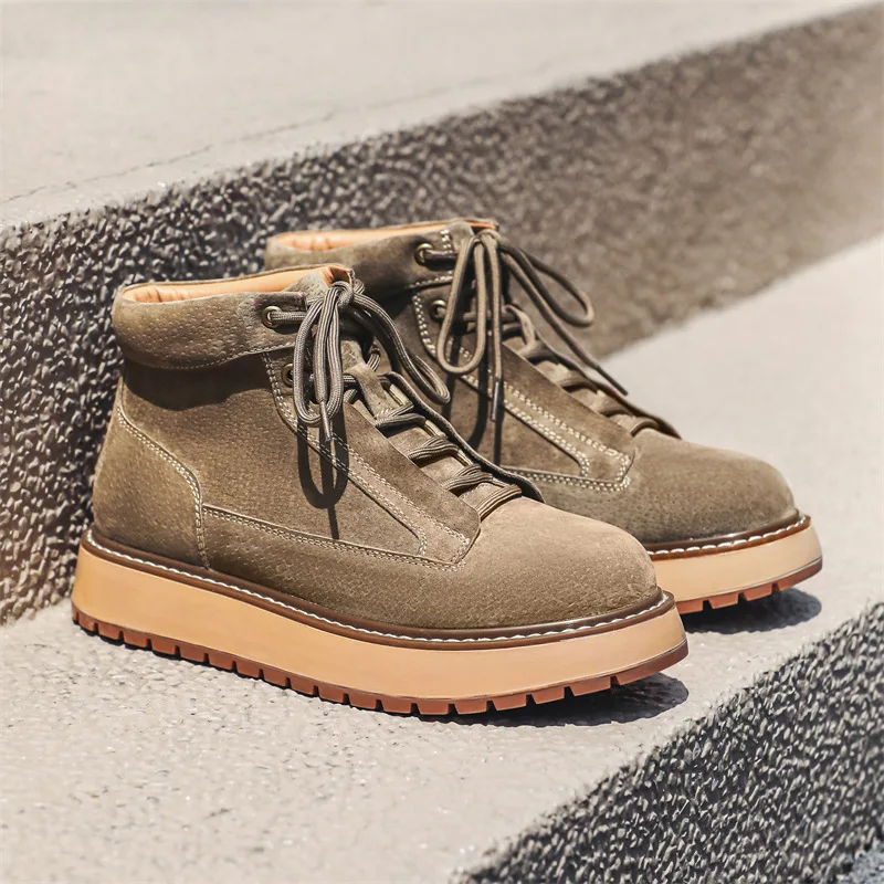 รองเท้าบูทหนังวัวแท้ทำมือสำหรั - Men Formal Wear With Boots บทวิจารณ์และราคา