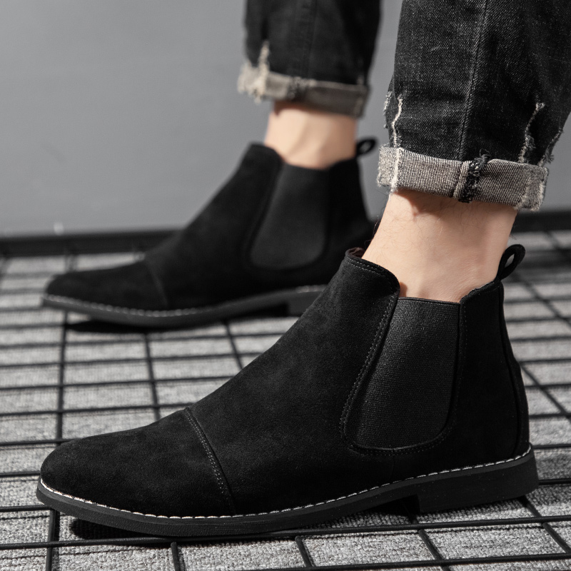 รองเท้าบูทเชลซีหนังกลับผู้ชาย  - Men Formal Wear With Boots บทวิจารณ์และราคา