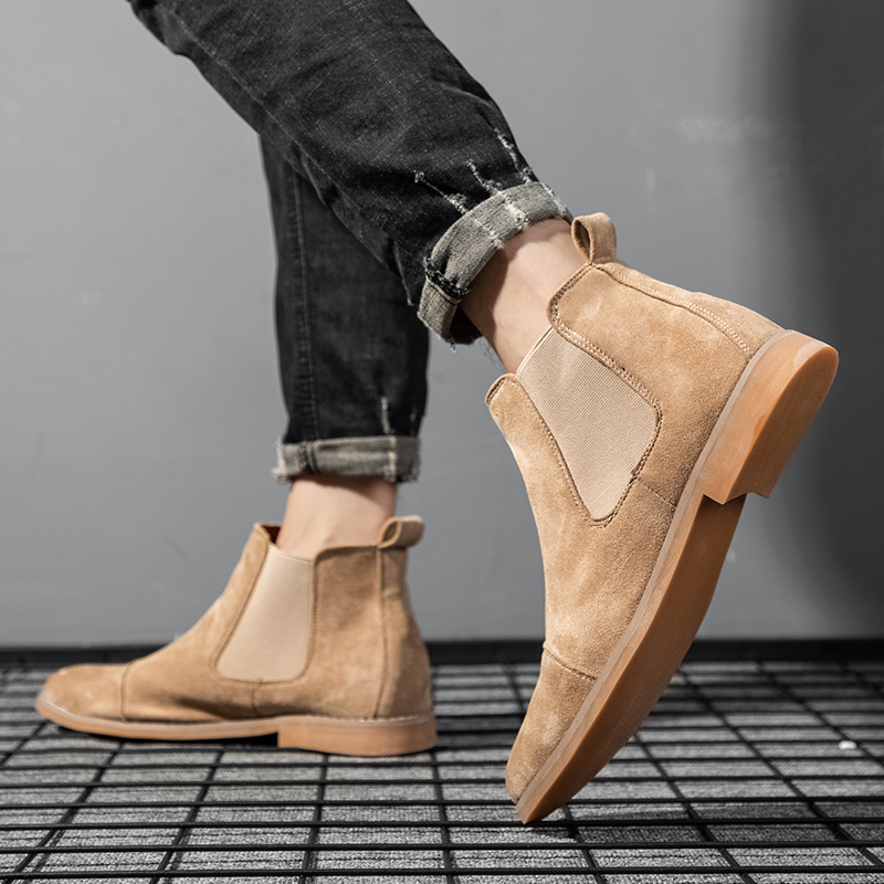 รองเท้าบูทเชลซีหนังกลับผู้ชาย  - Men Formal Wear With Boots บทวิจารณ์และราคา