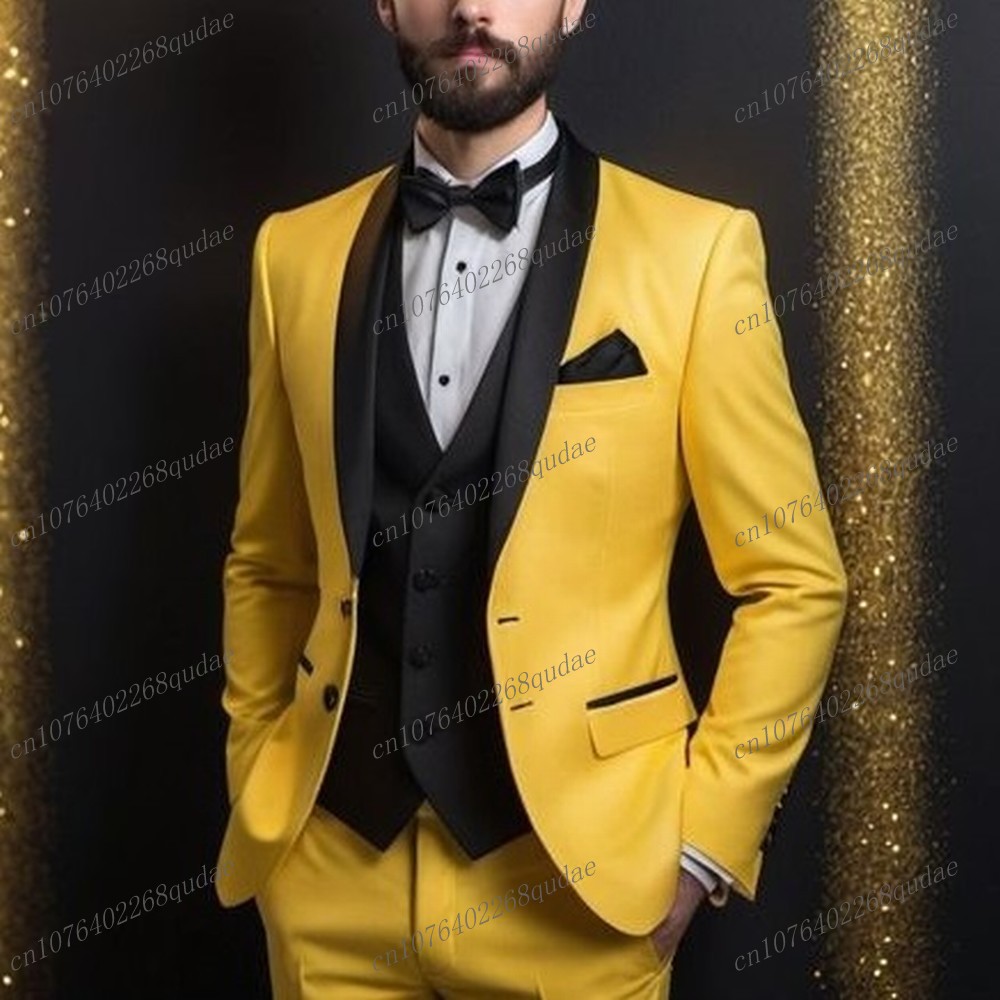 ชุดสูทผู้ชายสีเหลืองดำแบบเป็นท - Formal Wear For Men Yellow บทวิจารณ์และราคา