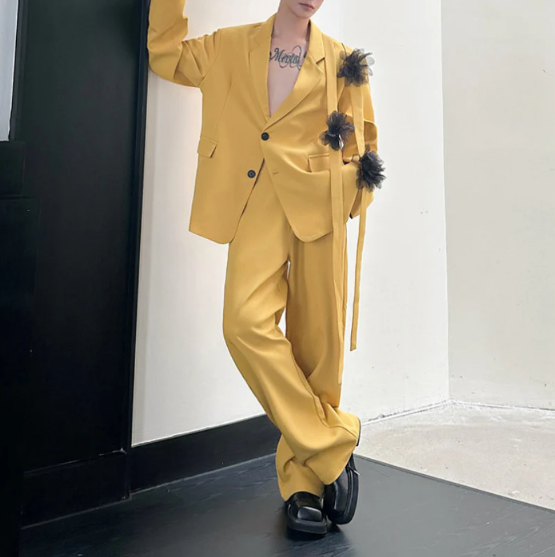 ชุดสูทผู้ชายสีเหลือง 2 ชิ้น เส - Formal Wear For Men Yellow บทวิจารณ์และราคา