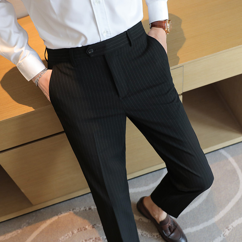 กางเกงขายาวลายทางพรีเมียมสำหรั - Men'S Urban Formal Wear บทวิจารณ์และราคา