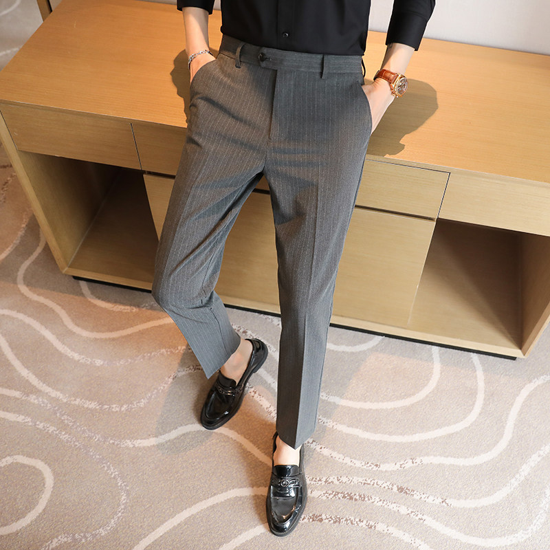 กางเกงขายาวลายทางพรีเมียมสำหรั - Men'S Urban Formal Wear บทวิจารณ์และราคา