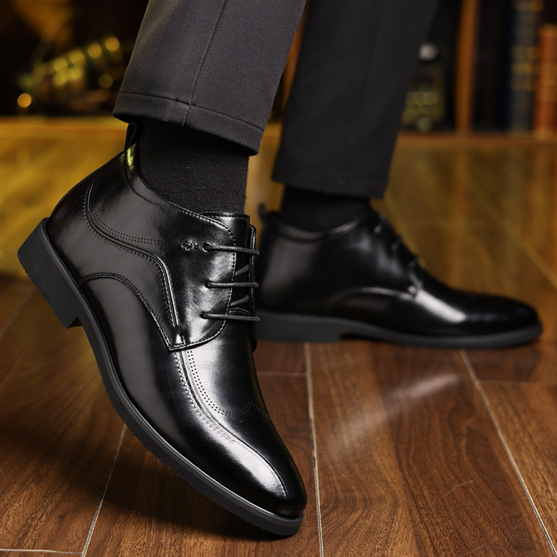 ผู้ชายรองเท้าหนังฤดูหนาวกํามะห - Men Formal Wear With Boots บทวิจารณ์และราคา